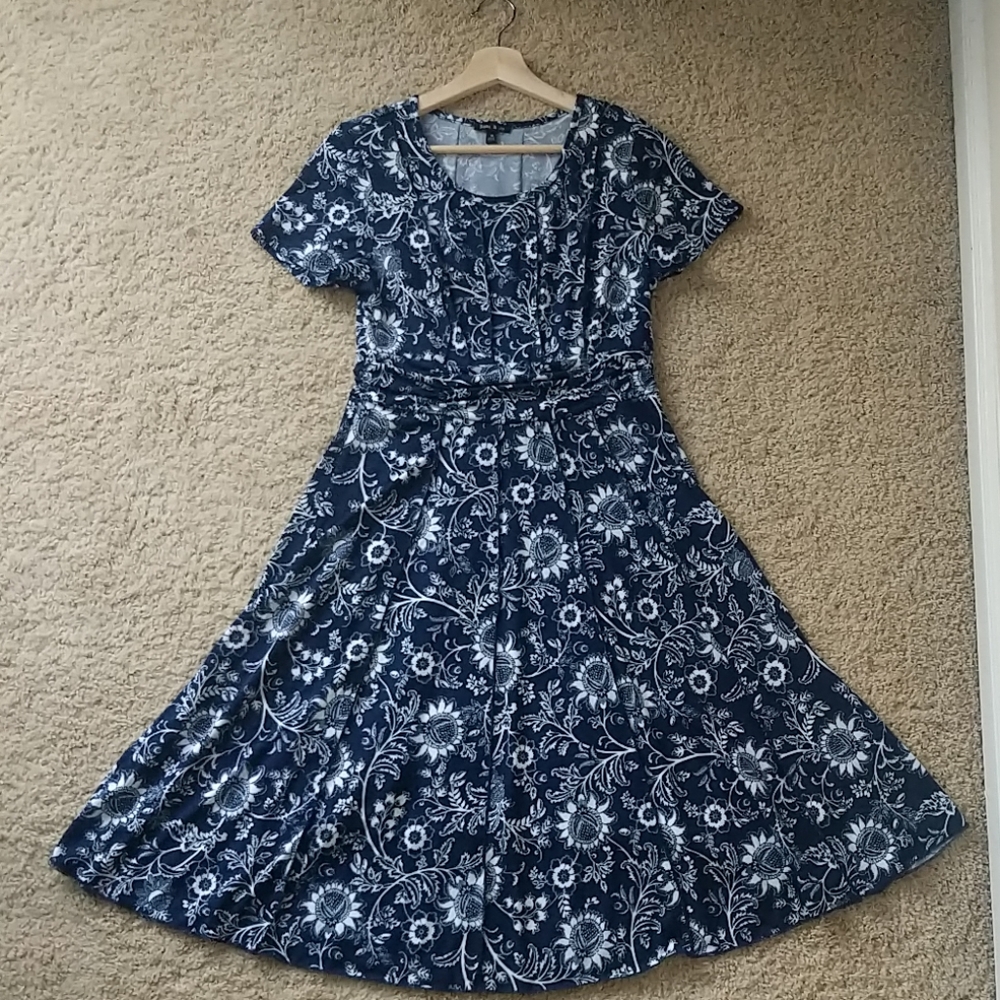 Navy Floral Dress